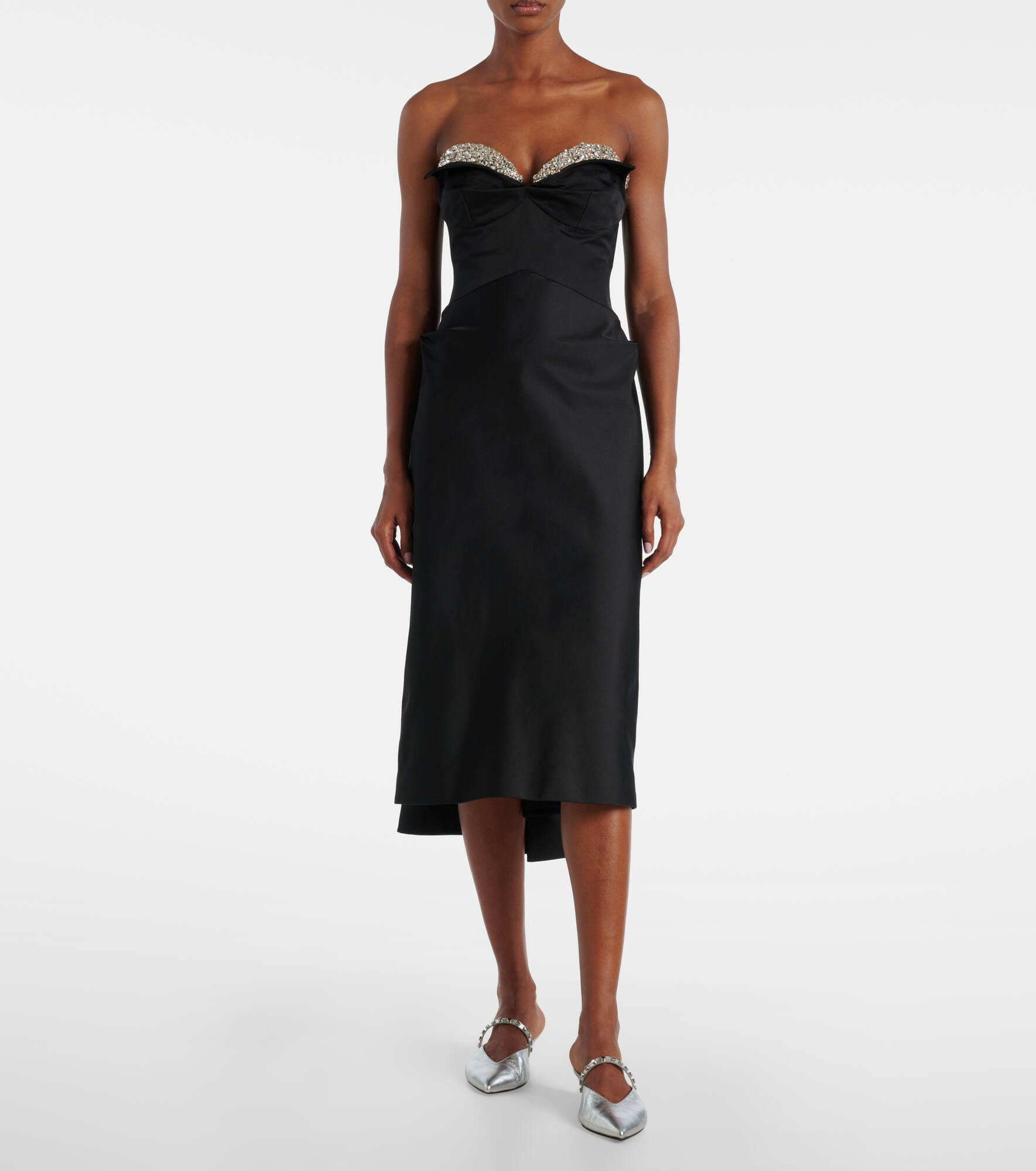Embellished satin midi dress - 2