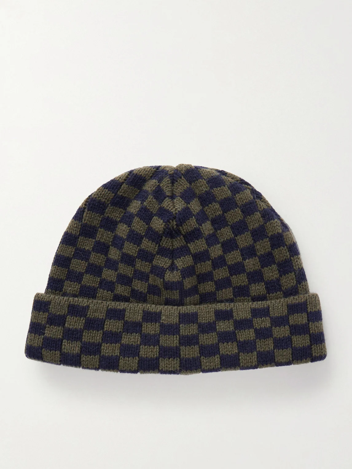 Ajedrez Checkerboard Alpaca and Merino Wool-Blend Beanie - 1