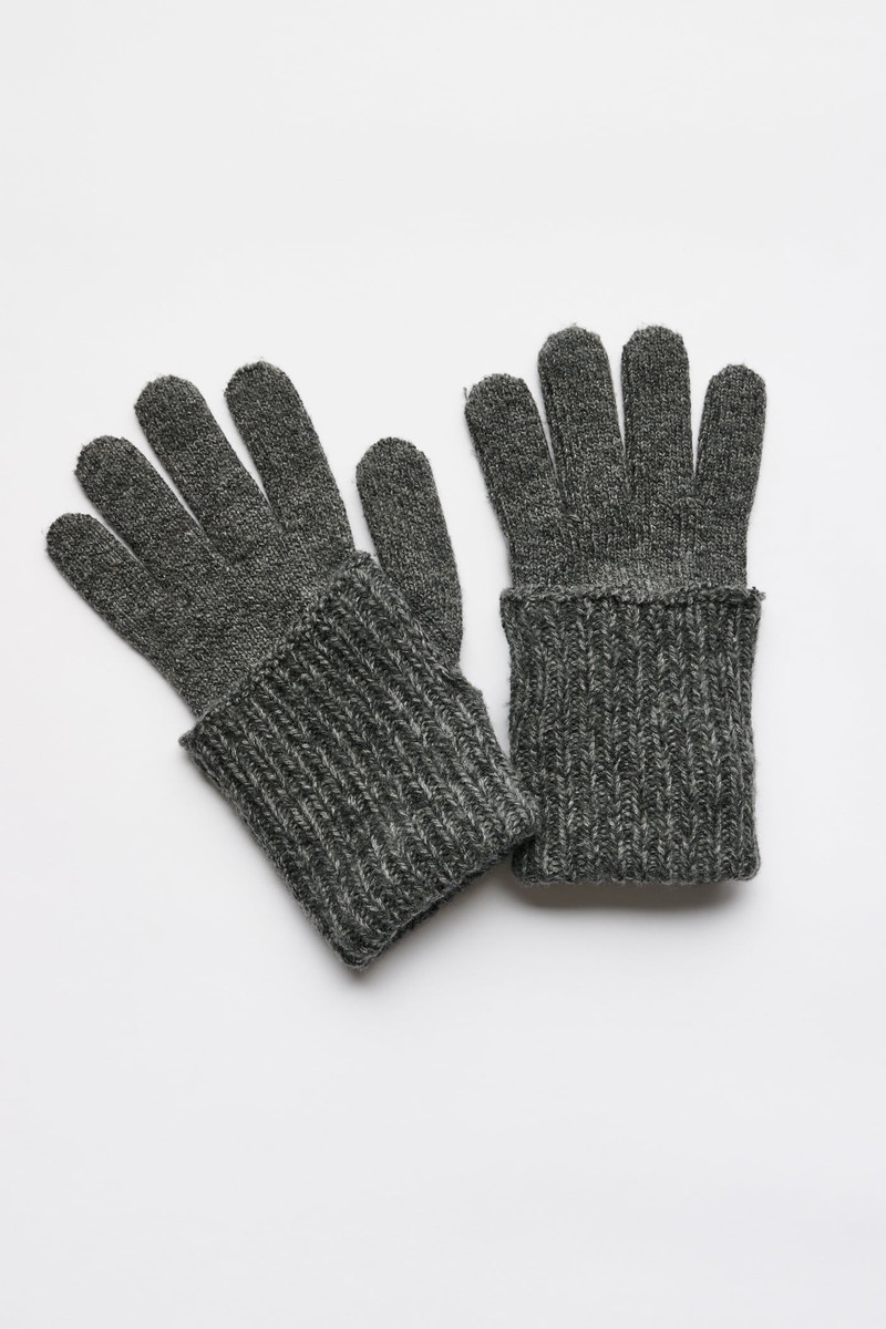 Fold Gloves Slub Twisted Ash Grey Wool 1