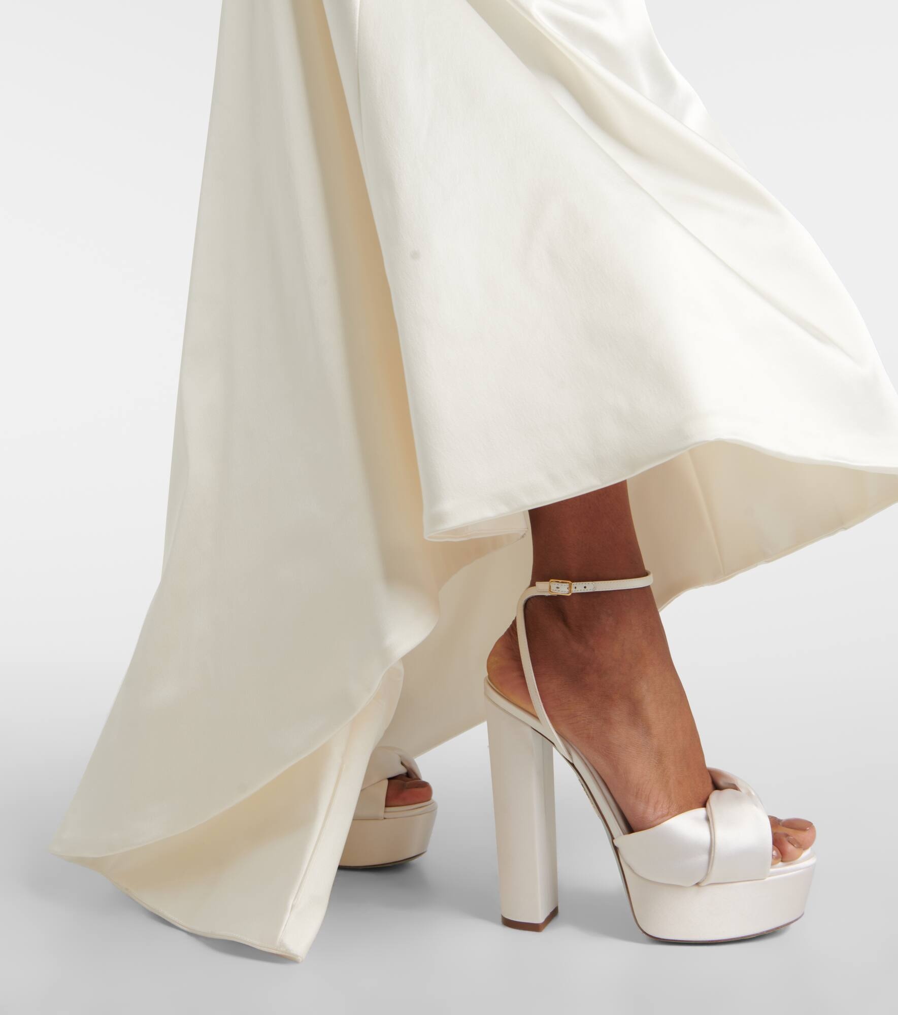Bridal Olie 140 satin platform sandals - 4
