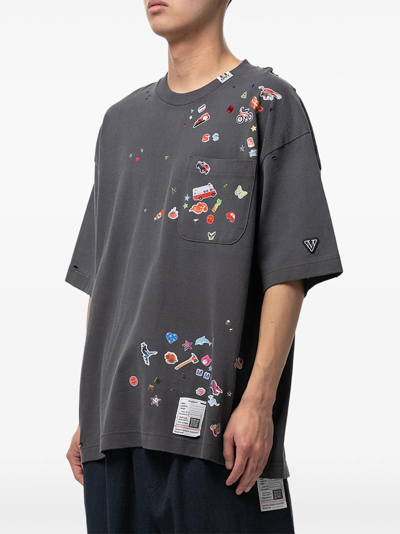 Maison Mihara Yasuhiro Sticker-print T-shirt 5