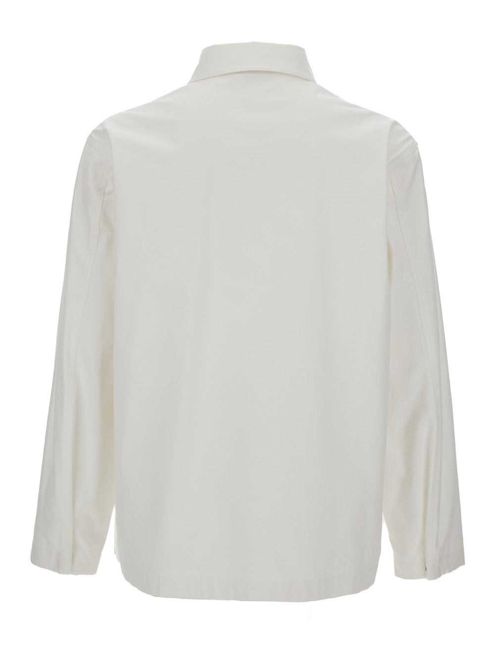 Valentino Men White V Logo Detail Jacket-Shirt In Cotton Blend Man - 2