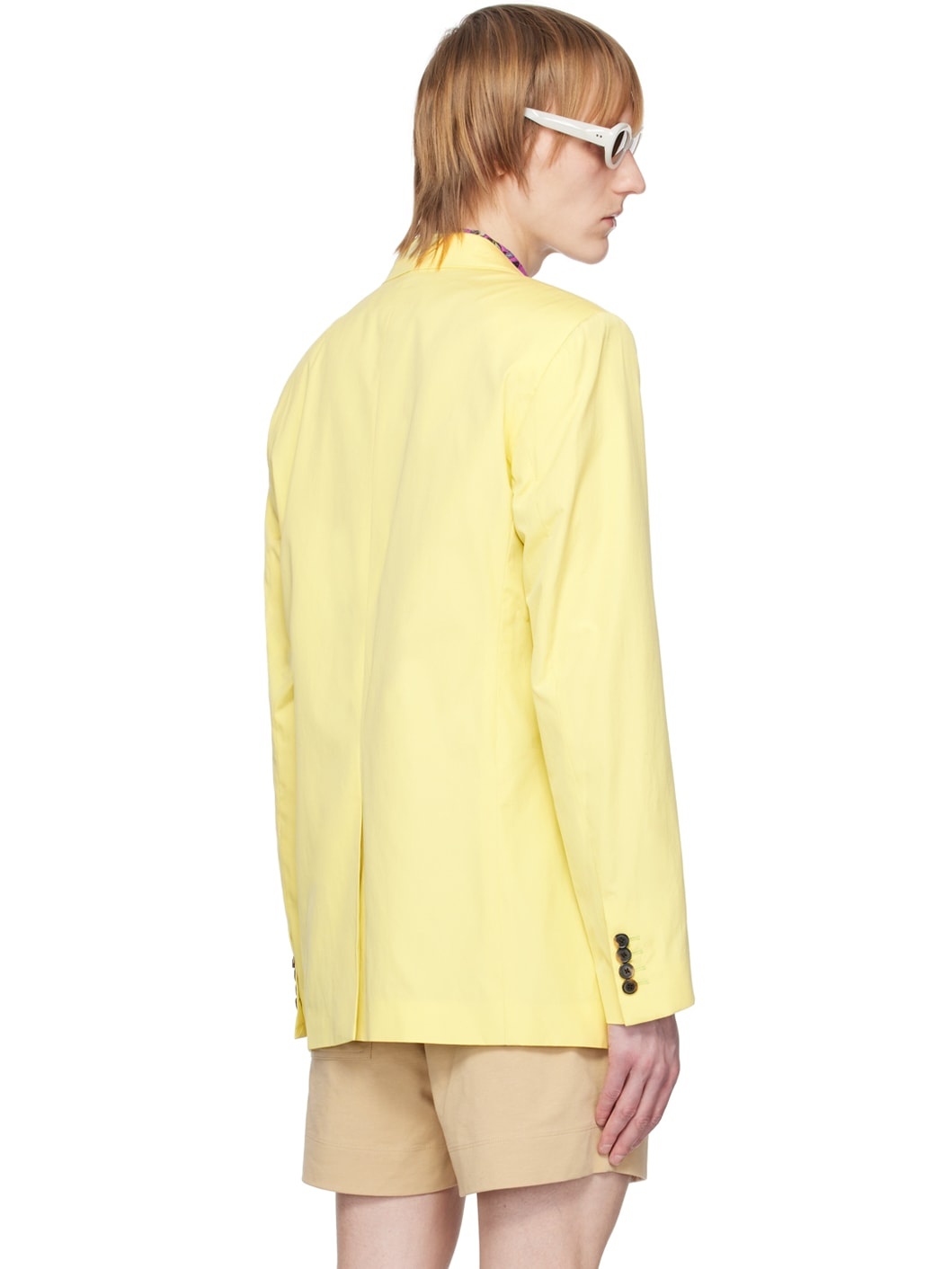 Yellow Notched Blazer - 3