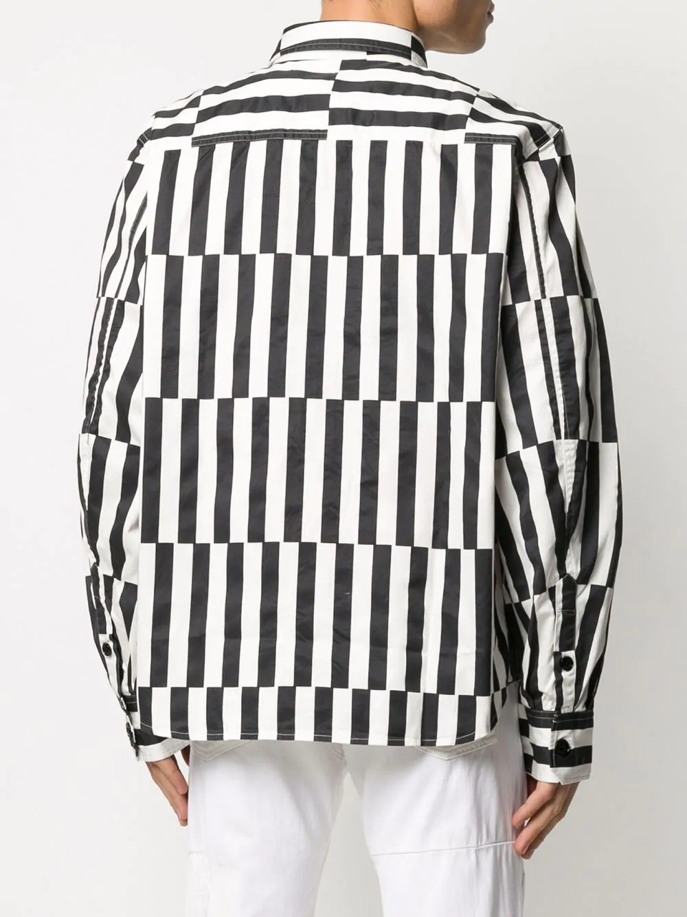 Gabardine optical striped shirt - 4