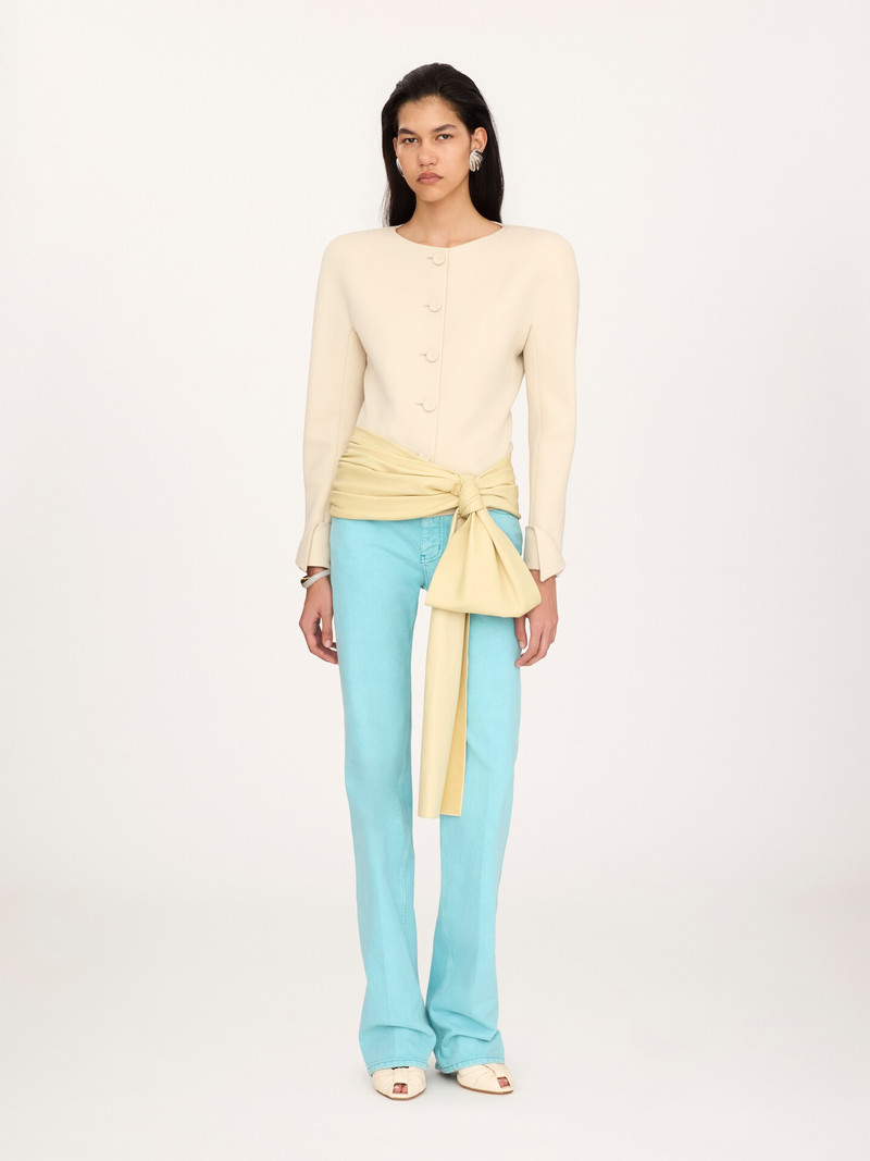 Chloé COLLARLESS FITTED JACKET IN WOOL GRAIN DE POUDRE outlook