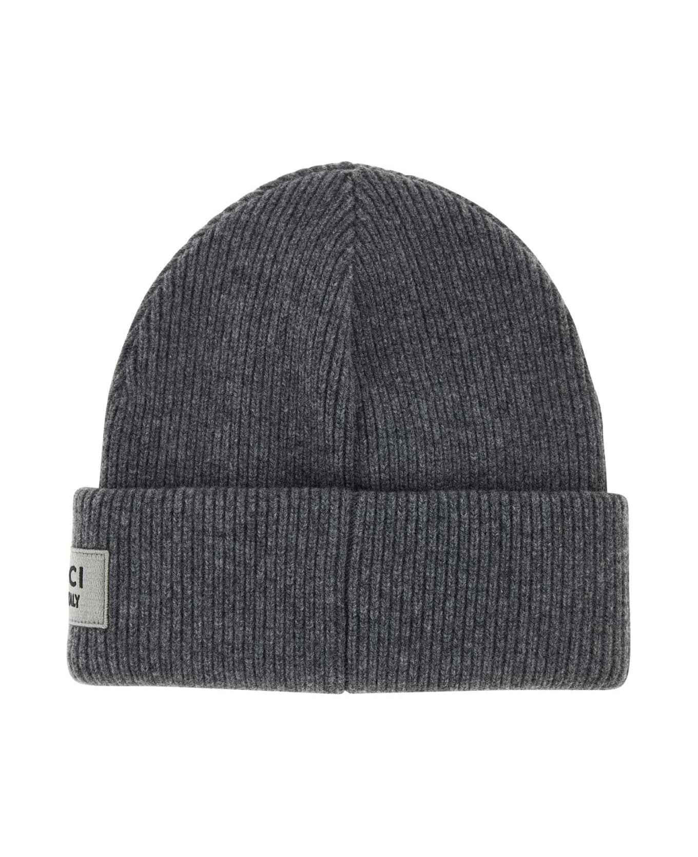 Grey Wool Beanie Hat - 2