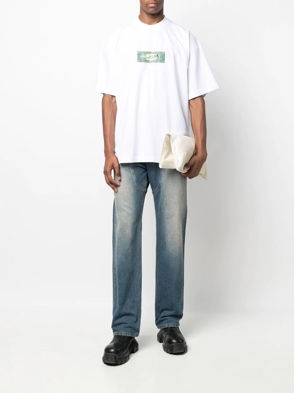 dollar-print oversized T-shirt - 2