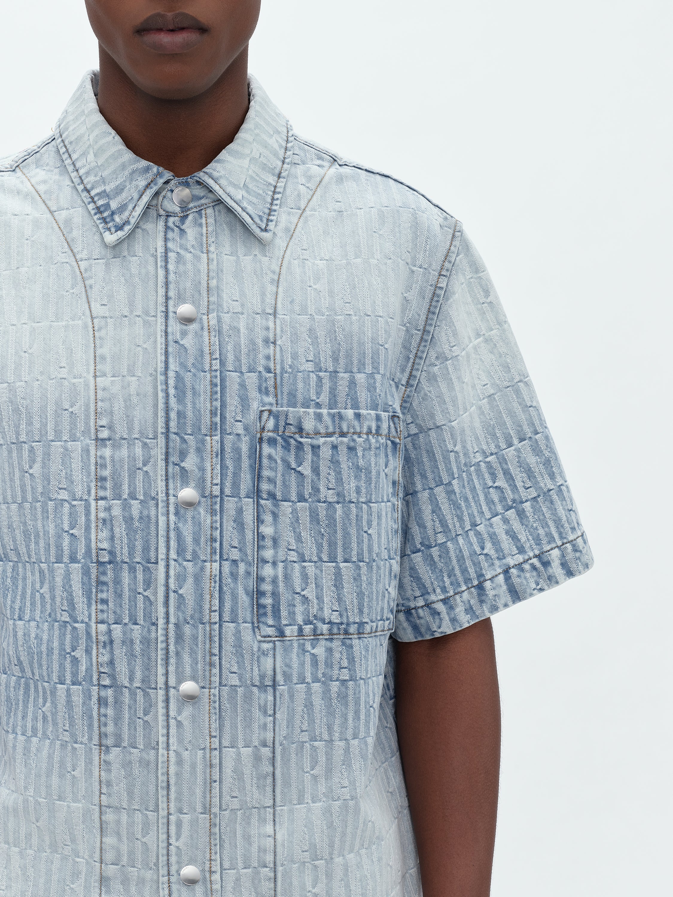 AMIRI JACQUARD SNAP UP SHORT SLEEVE - 5