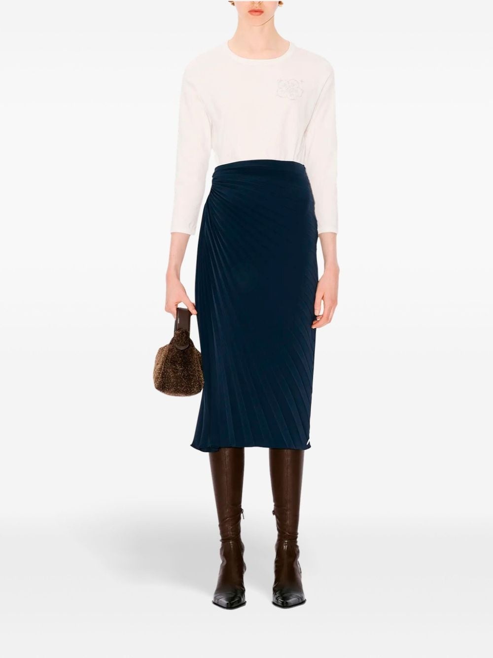 sunray-pleated midi skirt - 2
