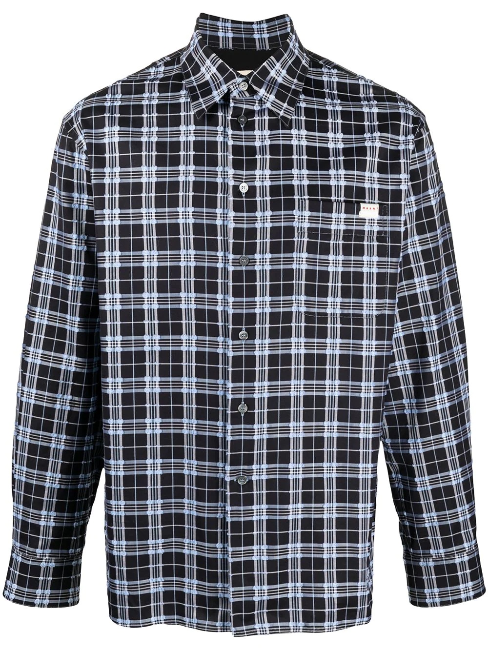 check-pattern buttoned shirt - 1