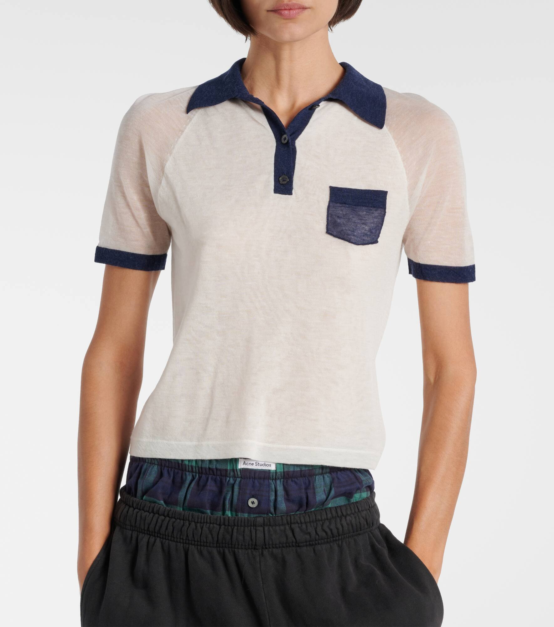 Semi-sheer polo shirt - 6