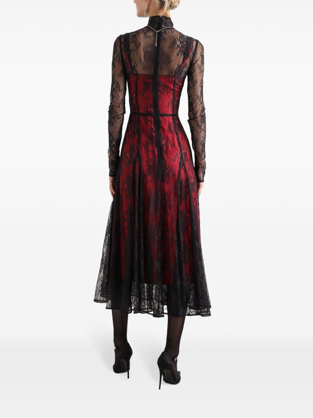 chantilly lace midi dress - 3