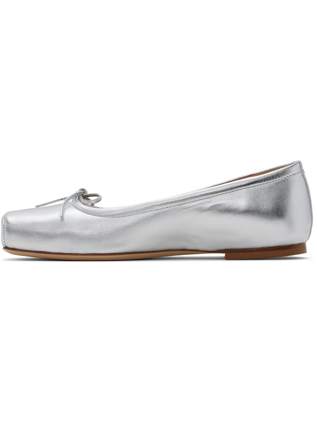 Silver Gabriella Leather Ballerina Flats - 3