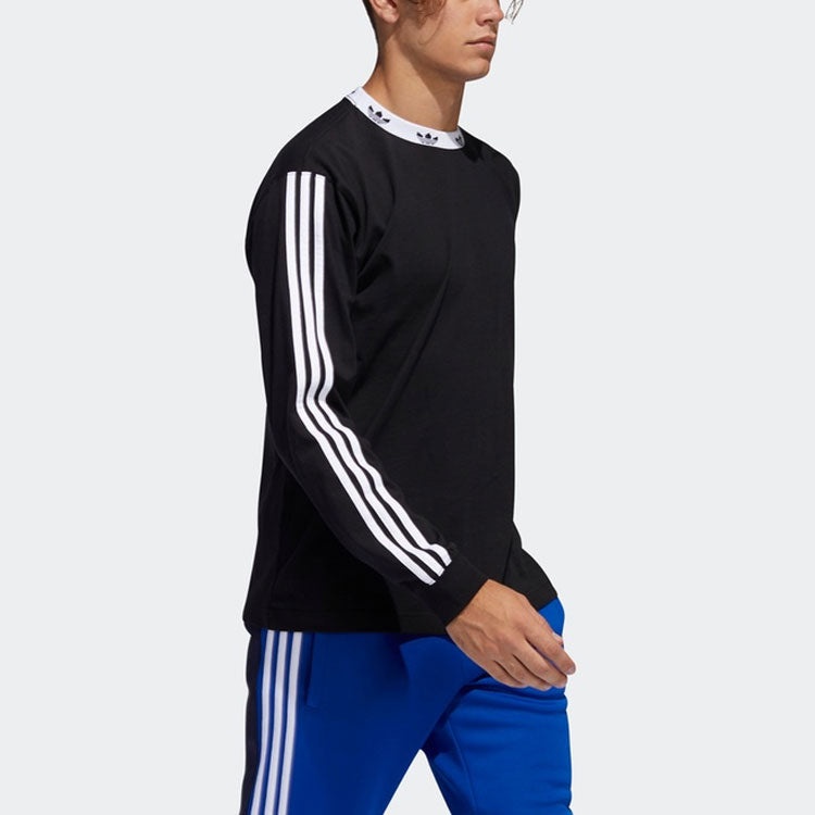 adidas originals Trefoil Rib Ls Tee Logo Swarshirt Black FM1506 - 6