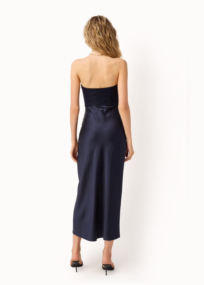 ECHO STRAPLESS MIDI DRESS NAVY 4