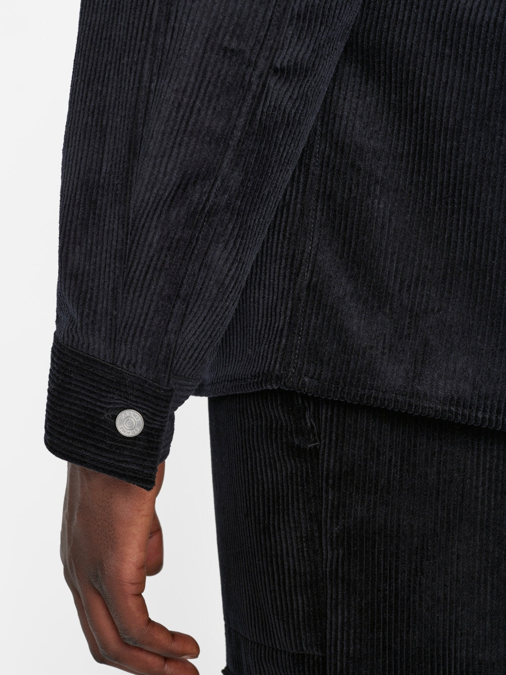 Wide Wale Corduroy Overshirt in Noir - 6