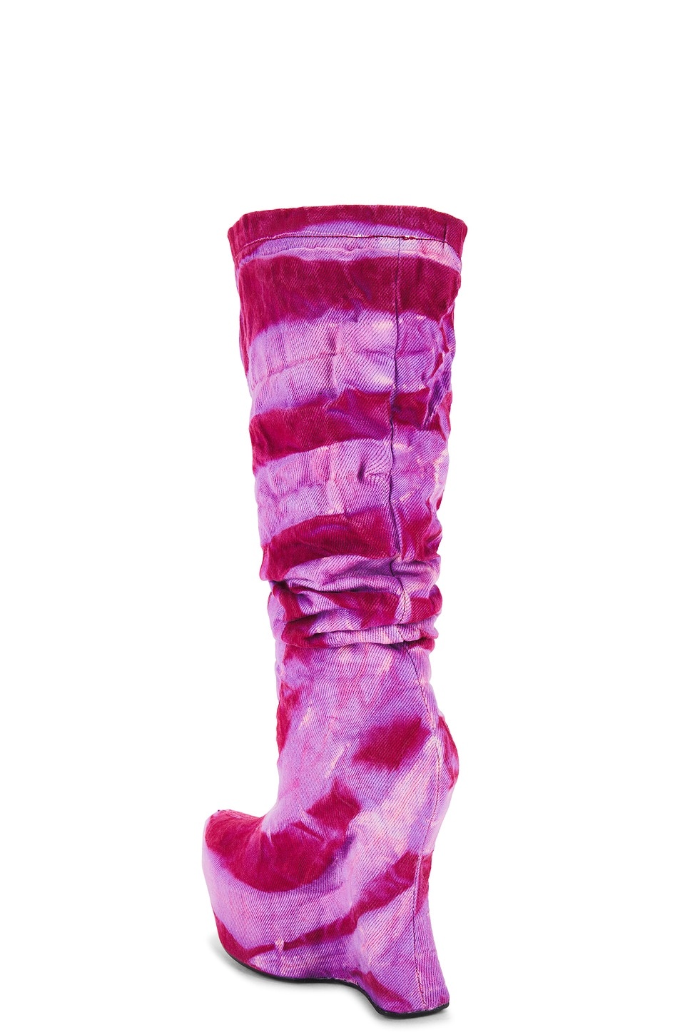 Sculpted Wedge Denim Boots - 4