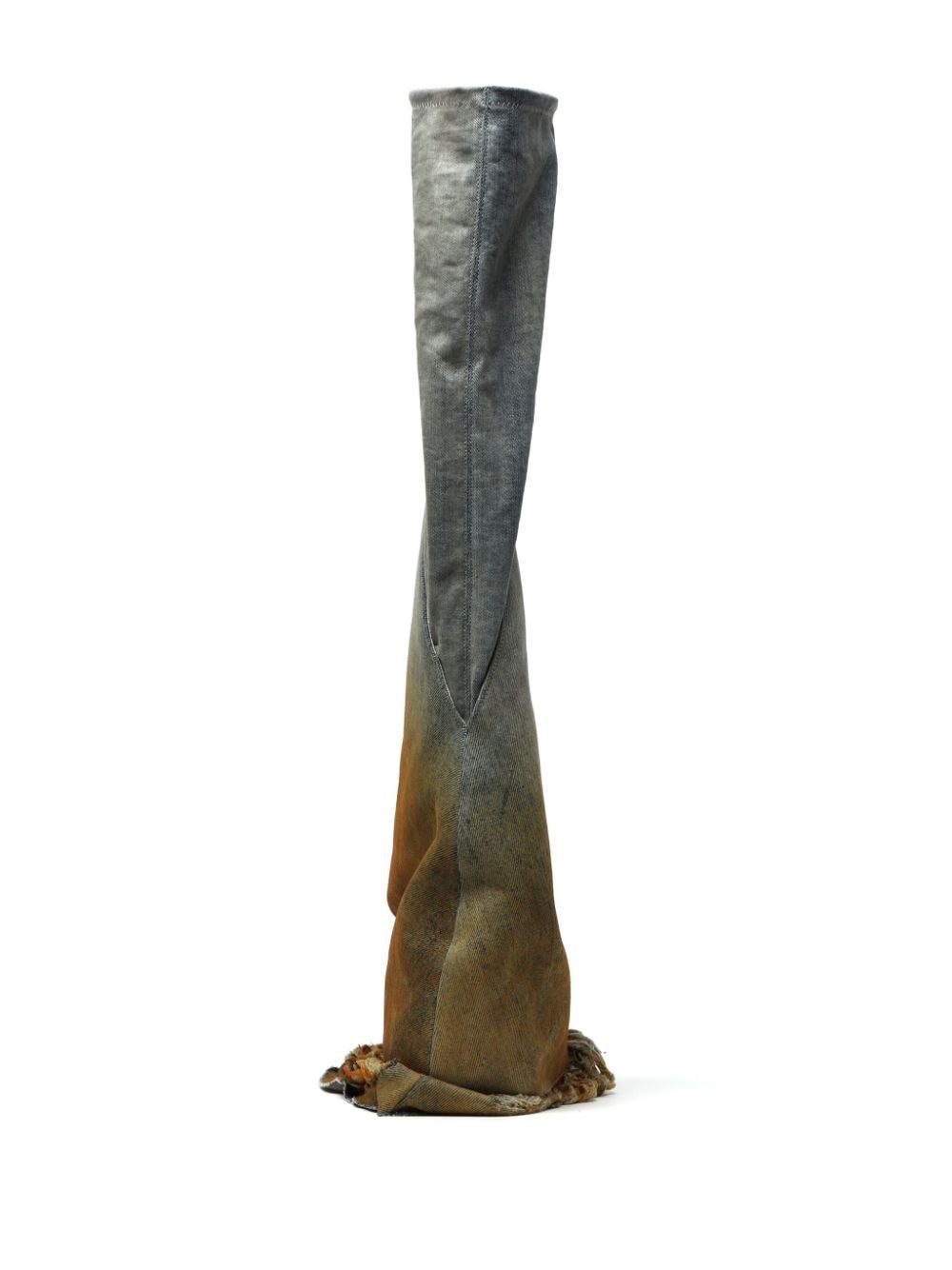 two-tone denim boots - 4