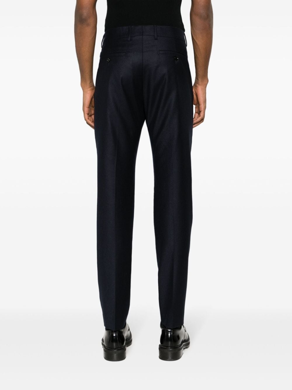 tapered-leg wool trousers - 4