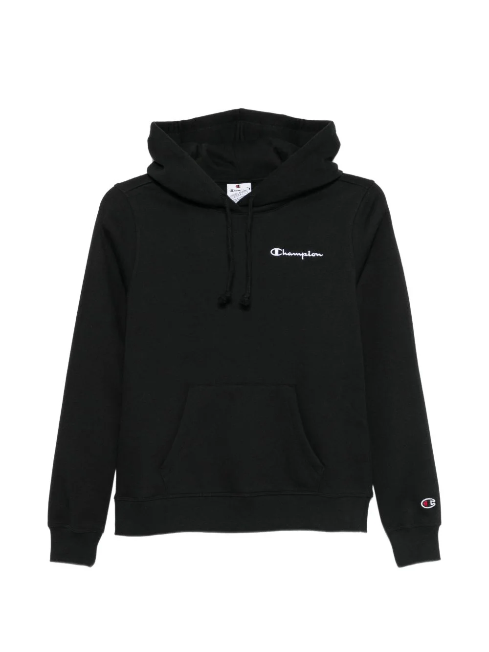 logo-embroidered drawstring hoodie - 1