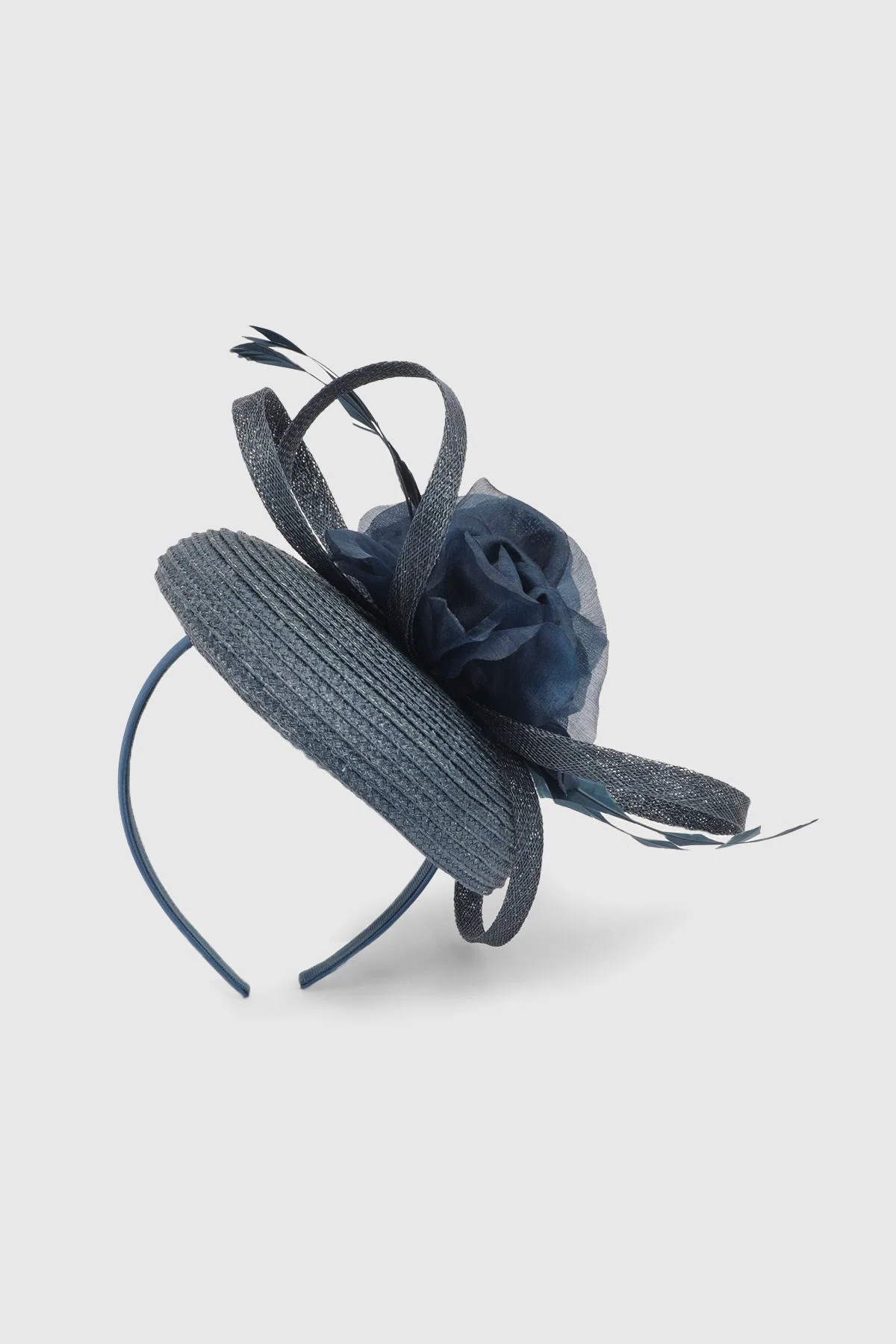 Flower Trim Pillbox Fascinator - 1