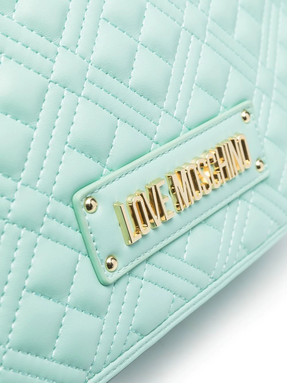 logo plaque quilted shoulder bag - 5