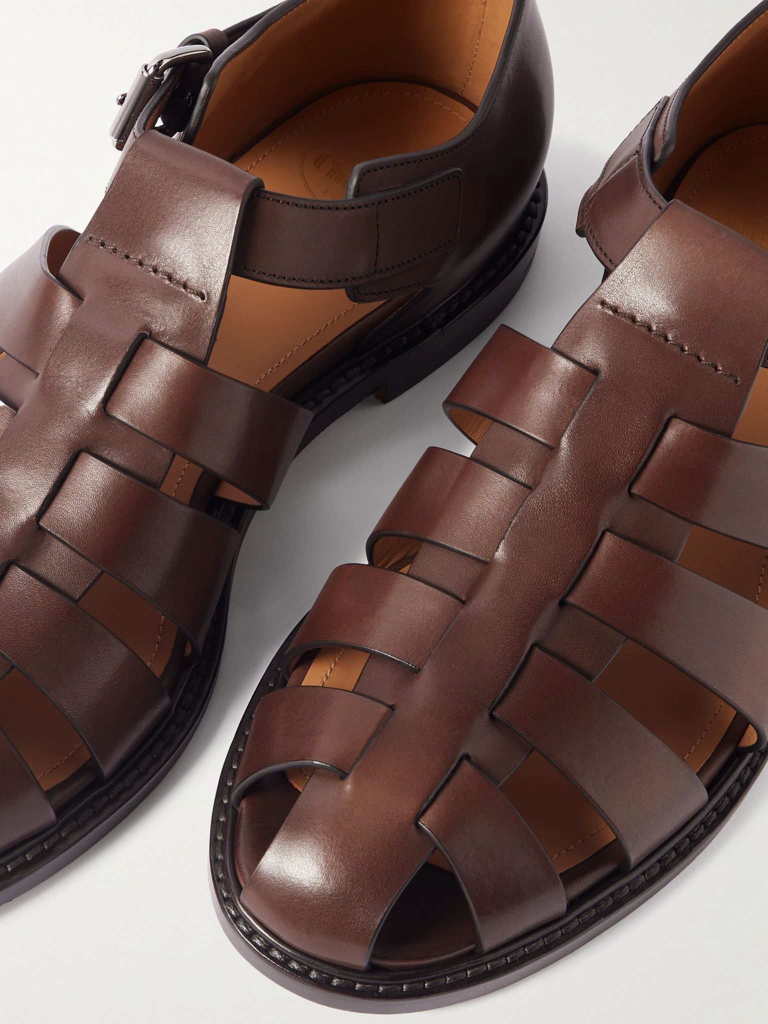 Fisherman Leather Sandals Brown - 5