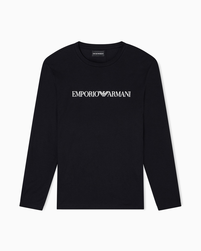 Pima-jersey jumper with printed logo 1