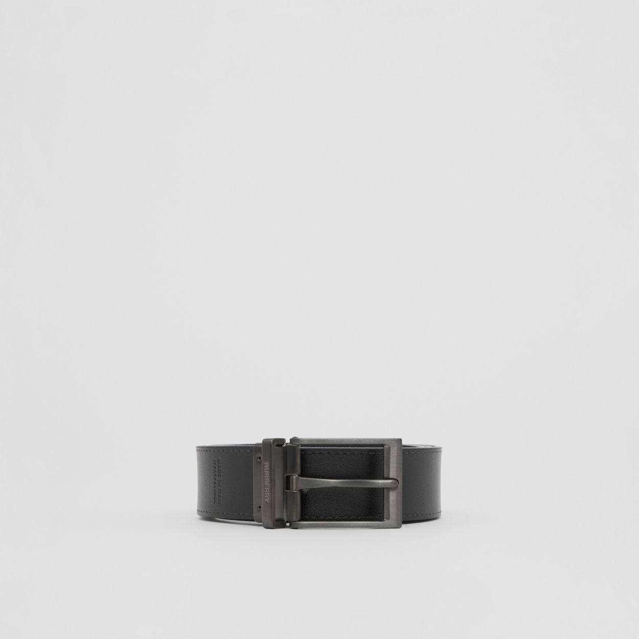 Reversible London Check and Leather Belt - 5