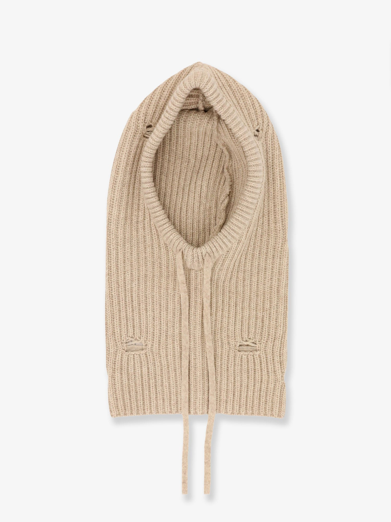 WOOL BLEND BALACLAVA WITH DISTRESSED EFFECT - 1