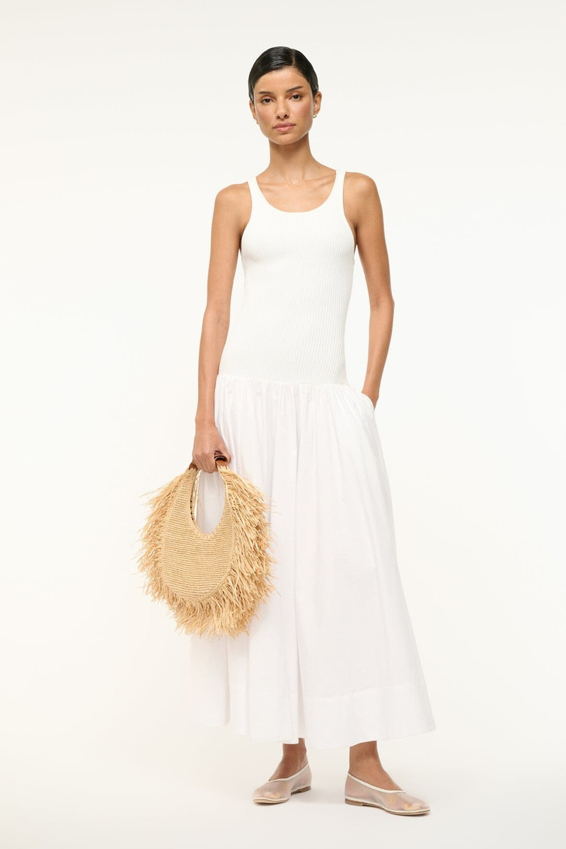 STAUD STAUD MOON RAFFIA TOTE BAG NATURAL FRINGE outlook