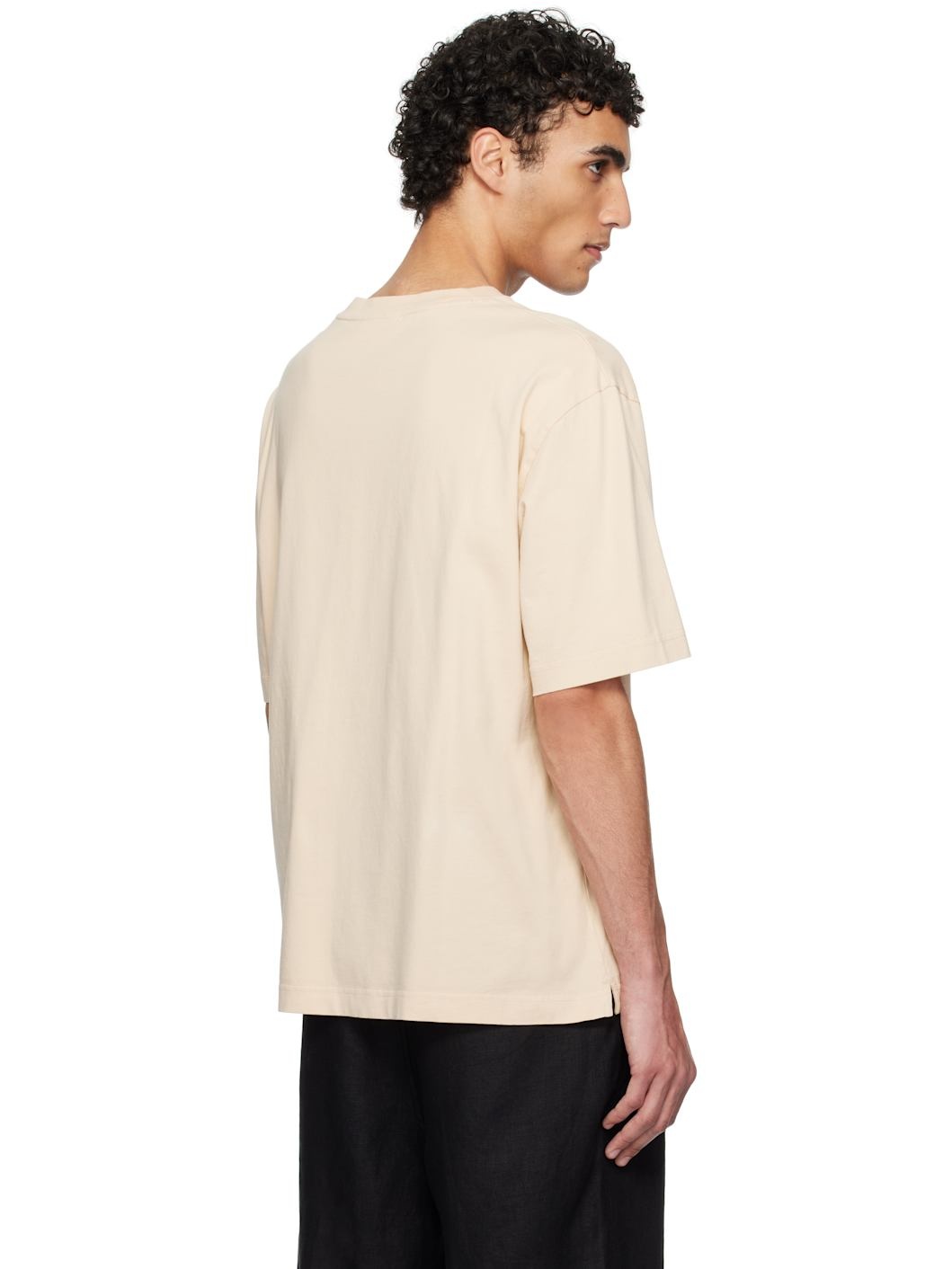 Beige Daisy Field Oversize T-shirt - 3