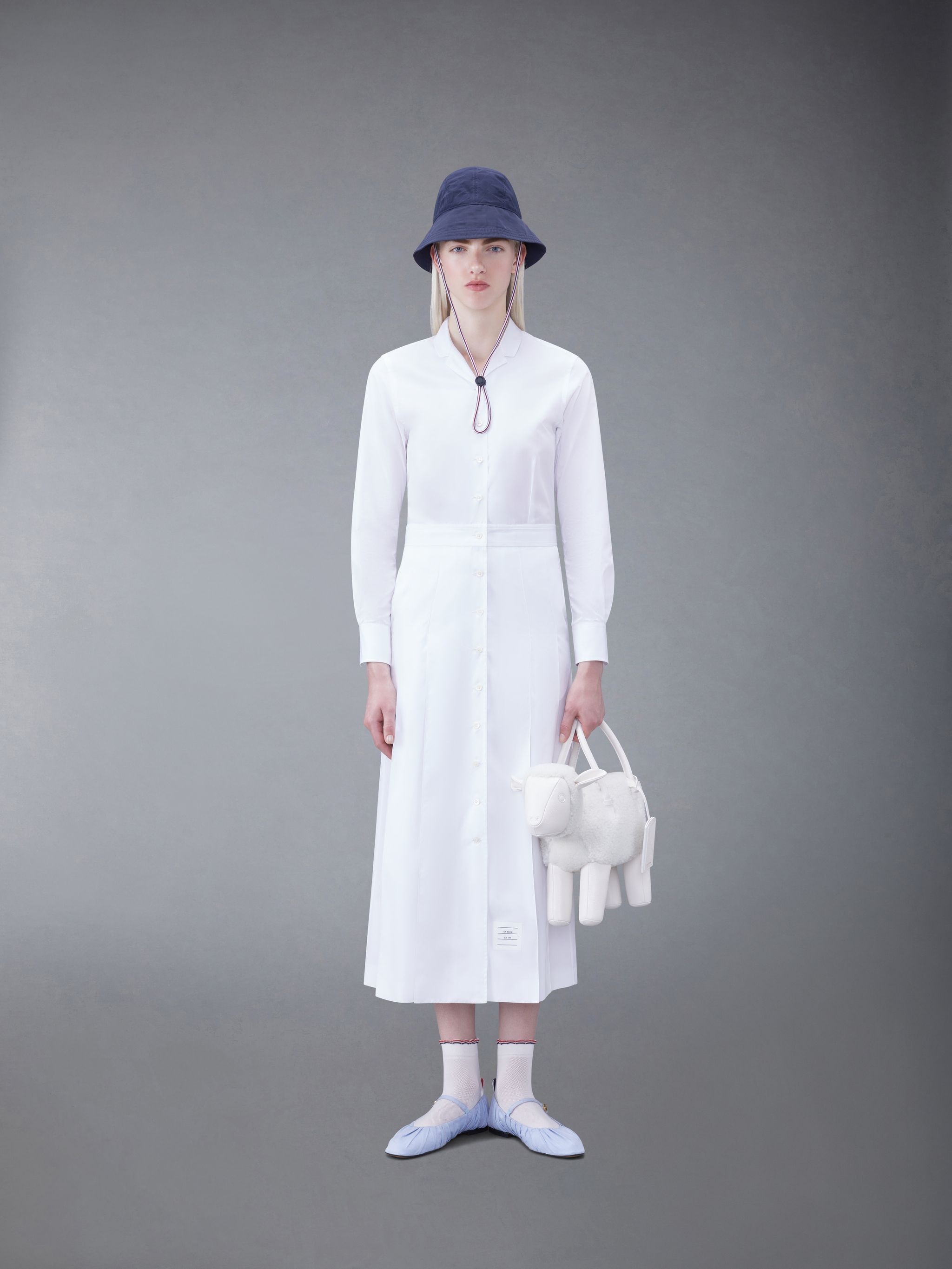 pleated poplin shirtdress - 4