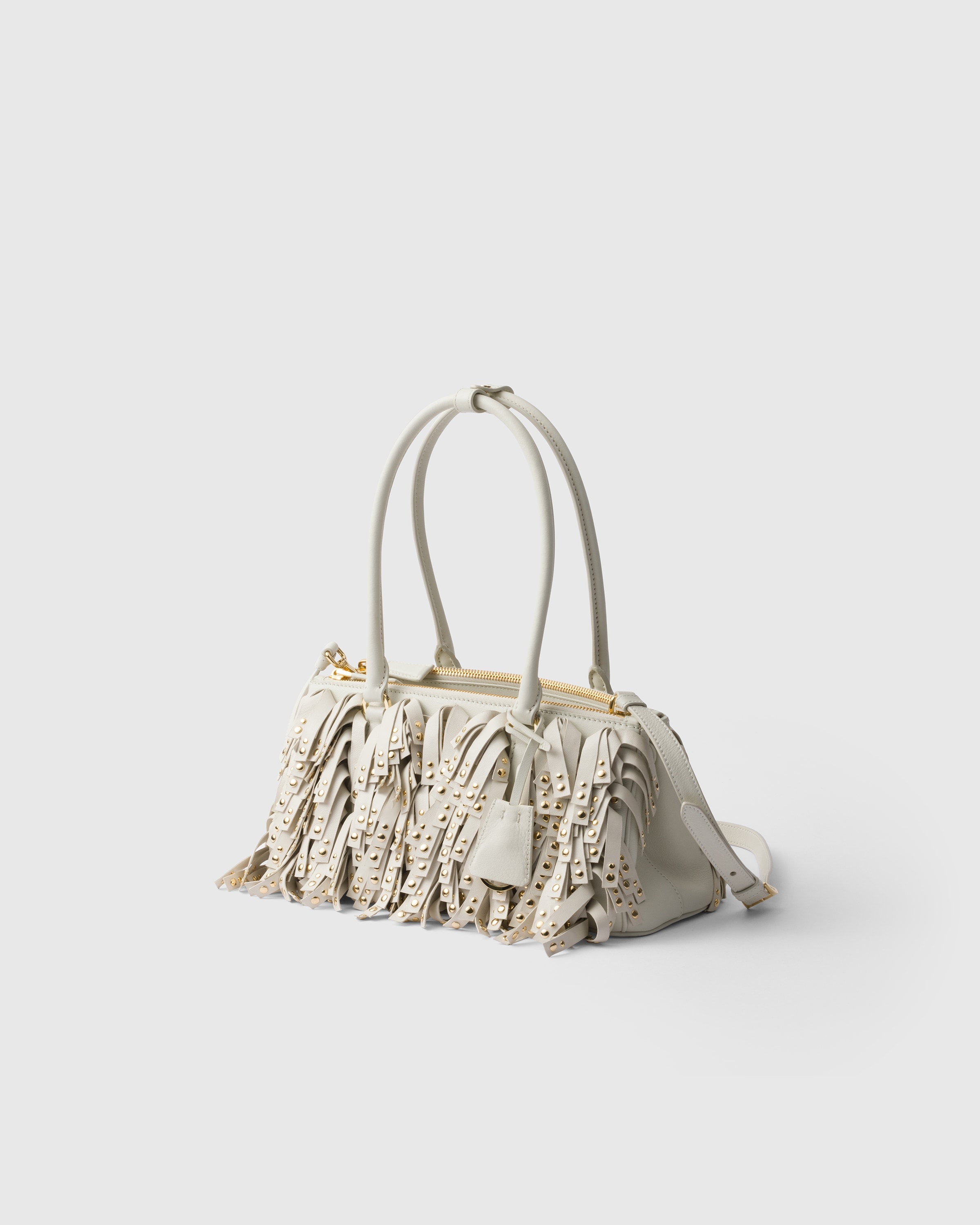 Prada Galleria medium nappa leather bag with fringe and studs - 3