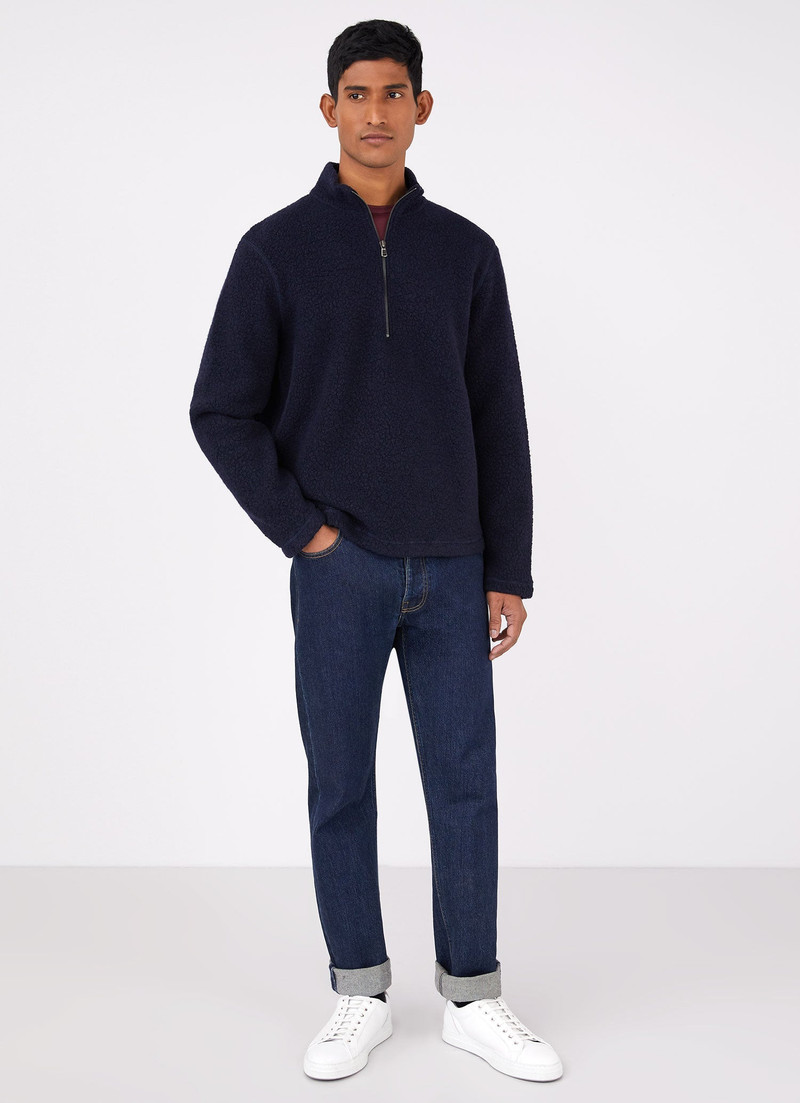 Sunspel Wool Fleece Zip Neck outlook