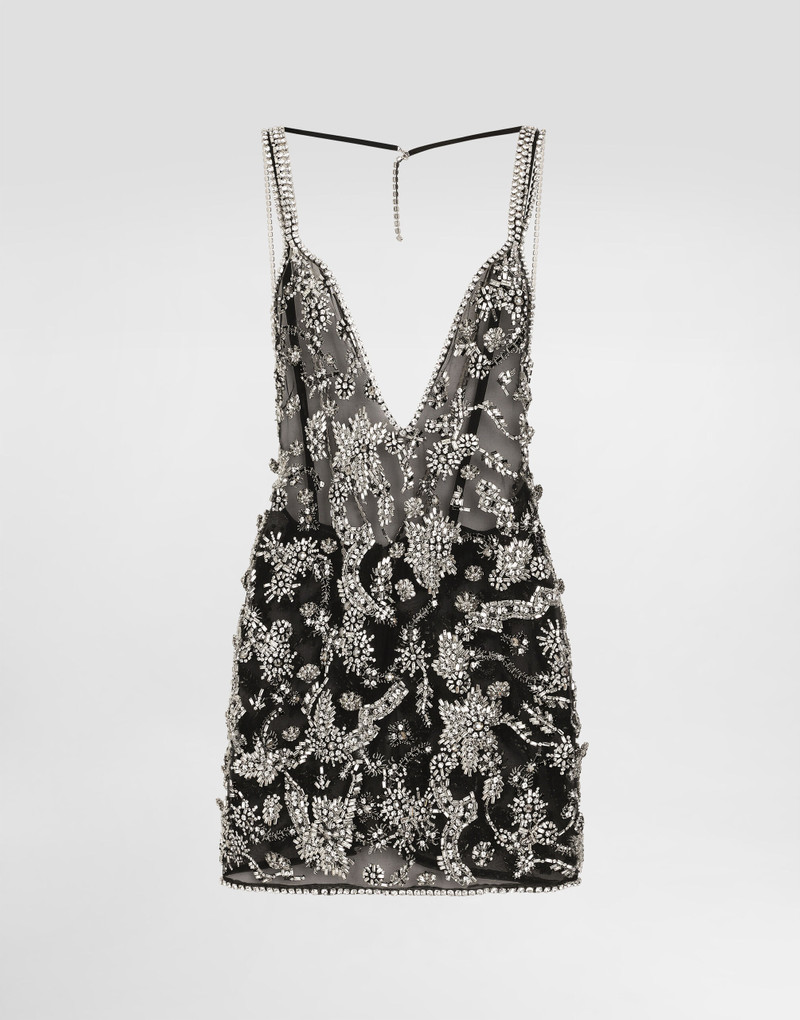 Short embroidered tulle dress 1