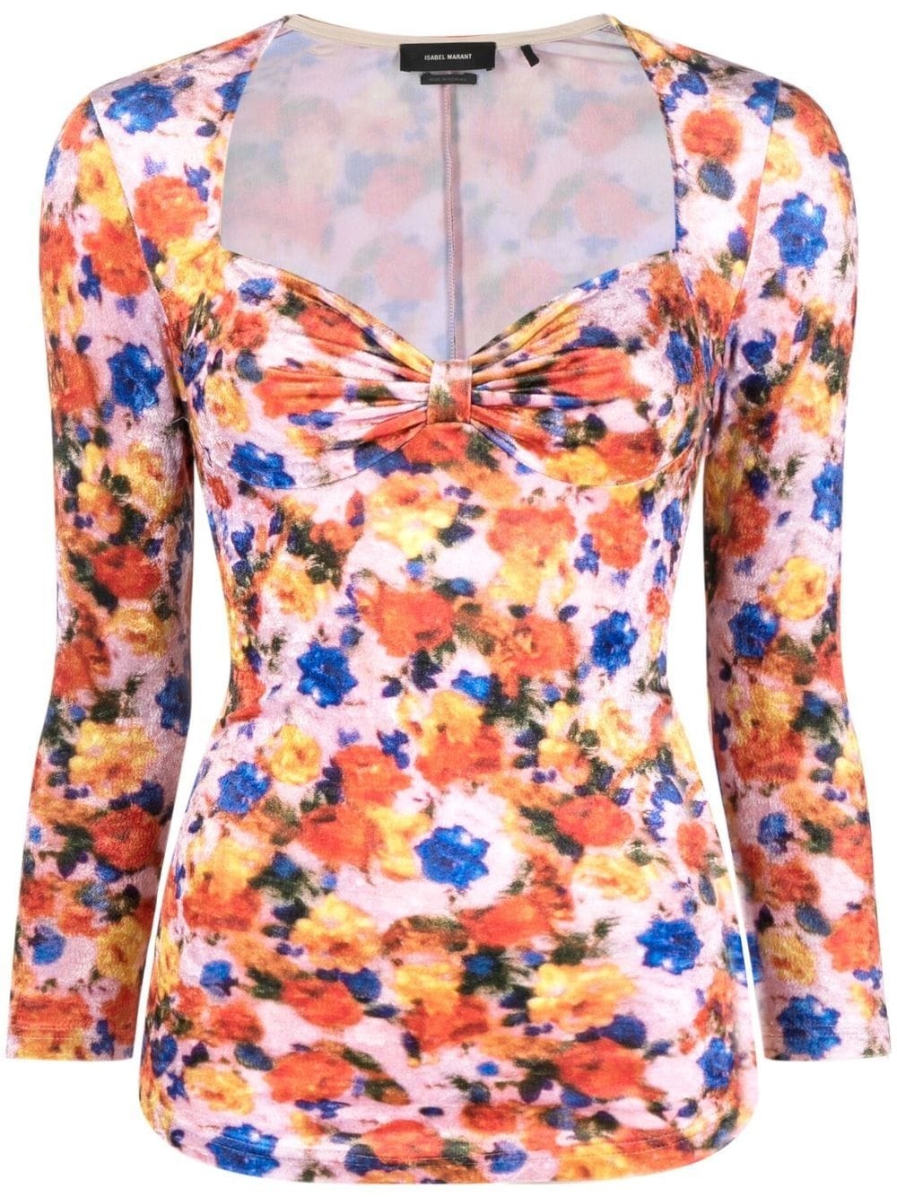 Gubaia floral-printed velvet top - 1