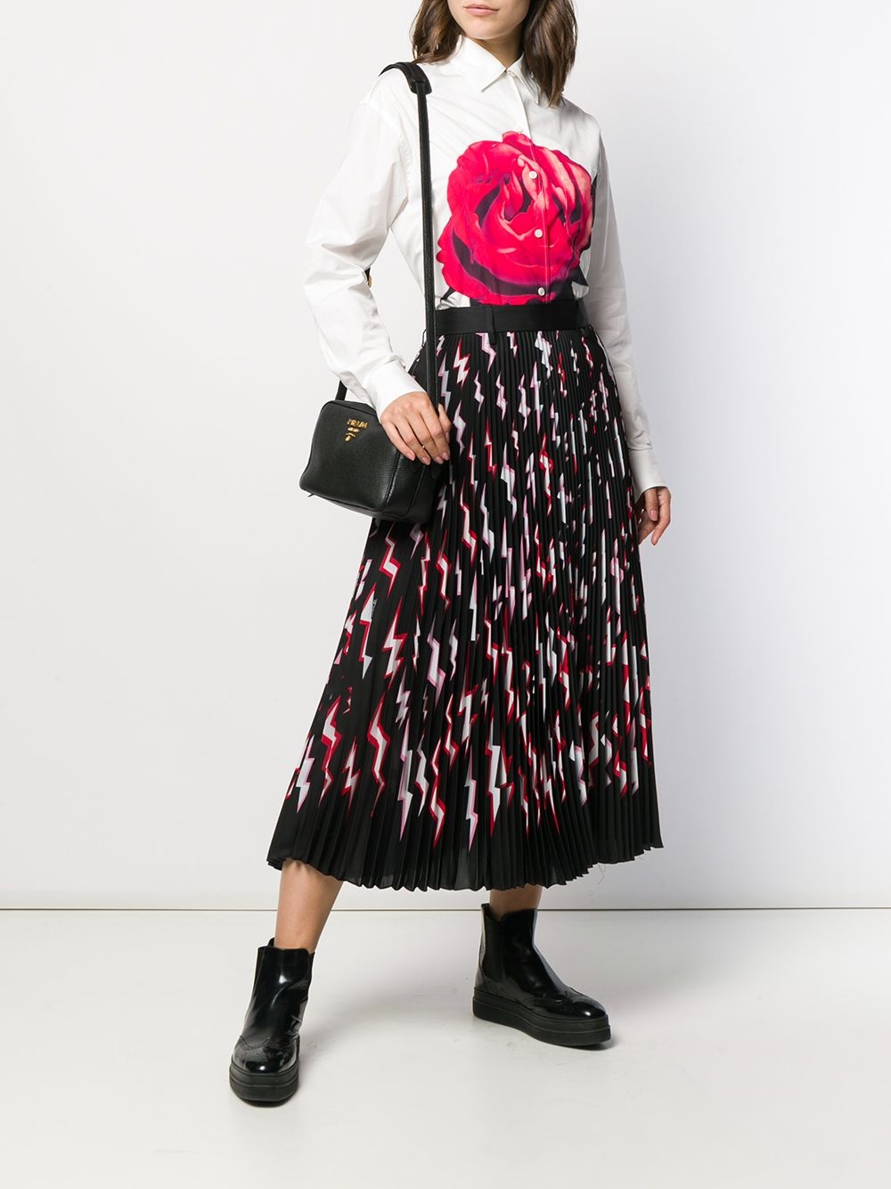pleated lightning bolt skirt - 2