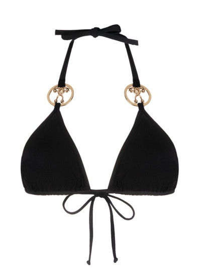 Moschino logo-plaque bikini top outlook