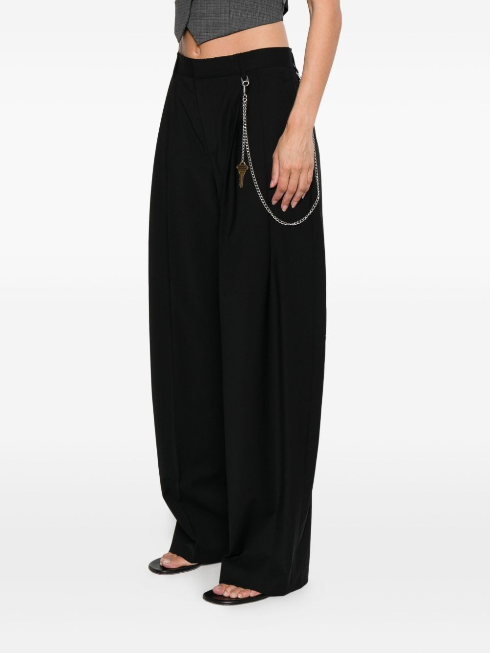 pleated key-chain trousers - 3