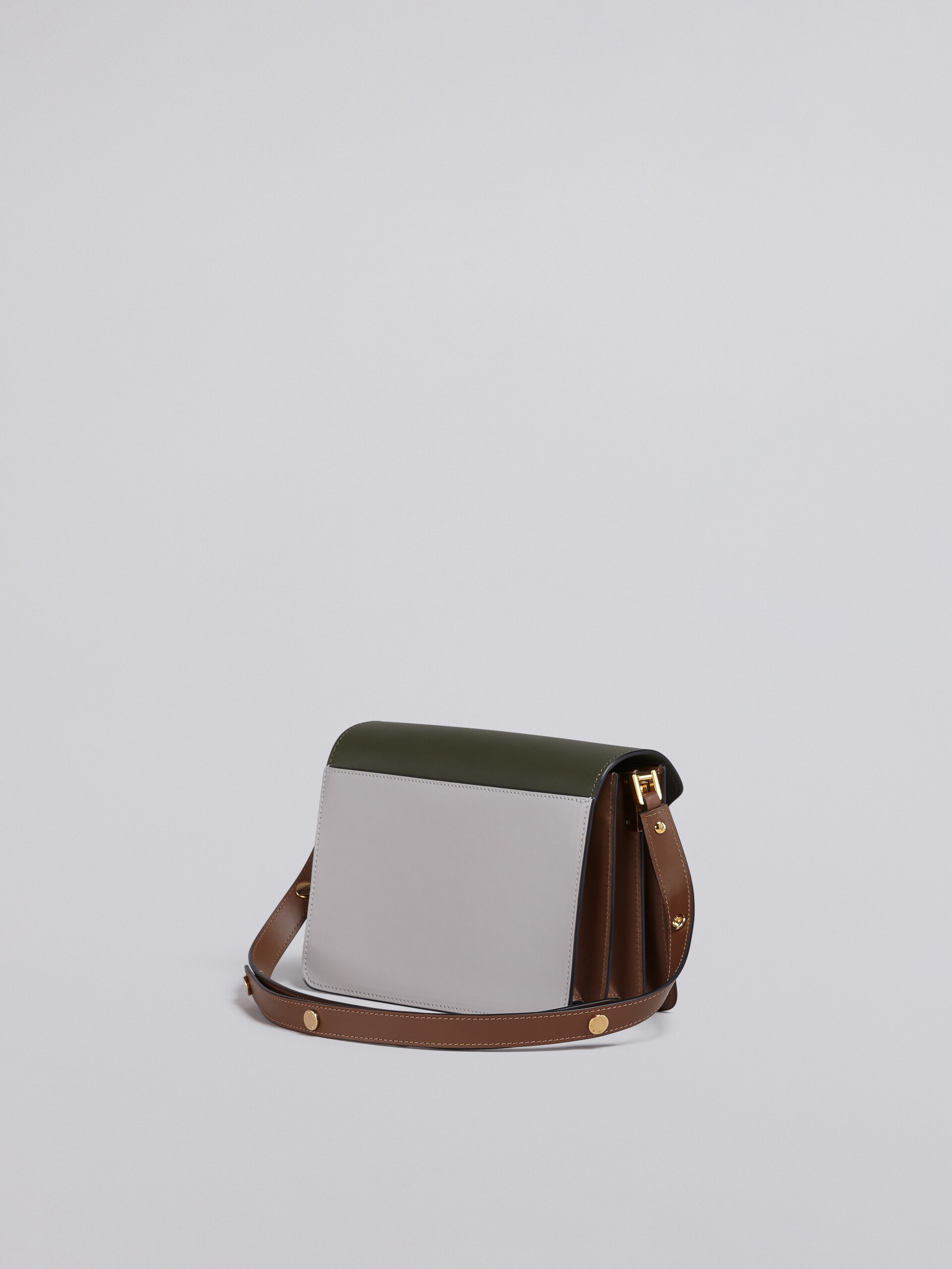 TRUNK MEDIUM BAG IN GREEN GREY AND BROWN LEATHER - 2