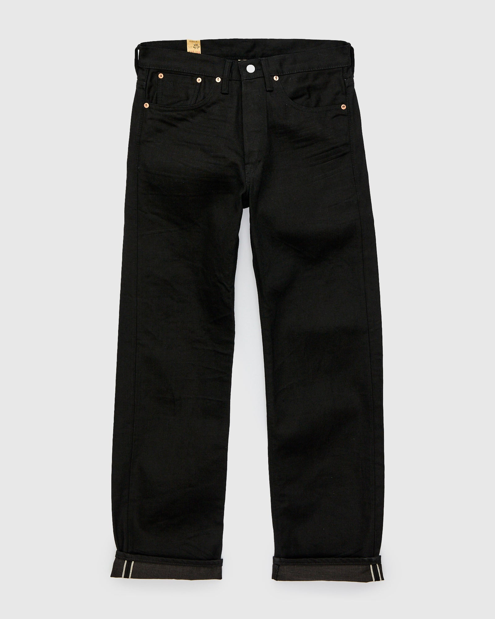 14oz Rinsed Black Selvedge Denim - Full Straight Fit - 2