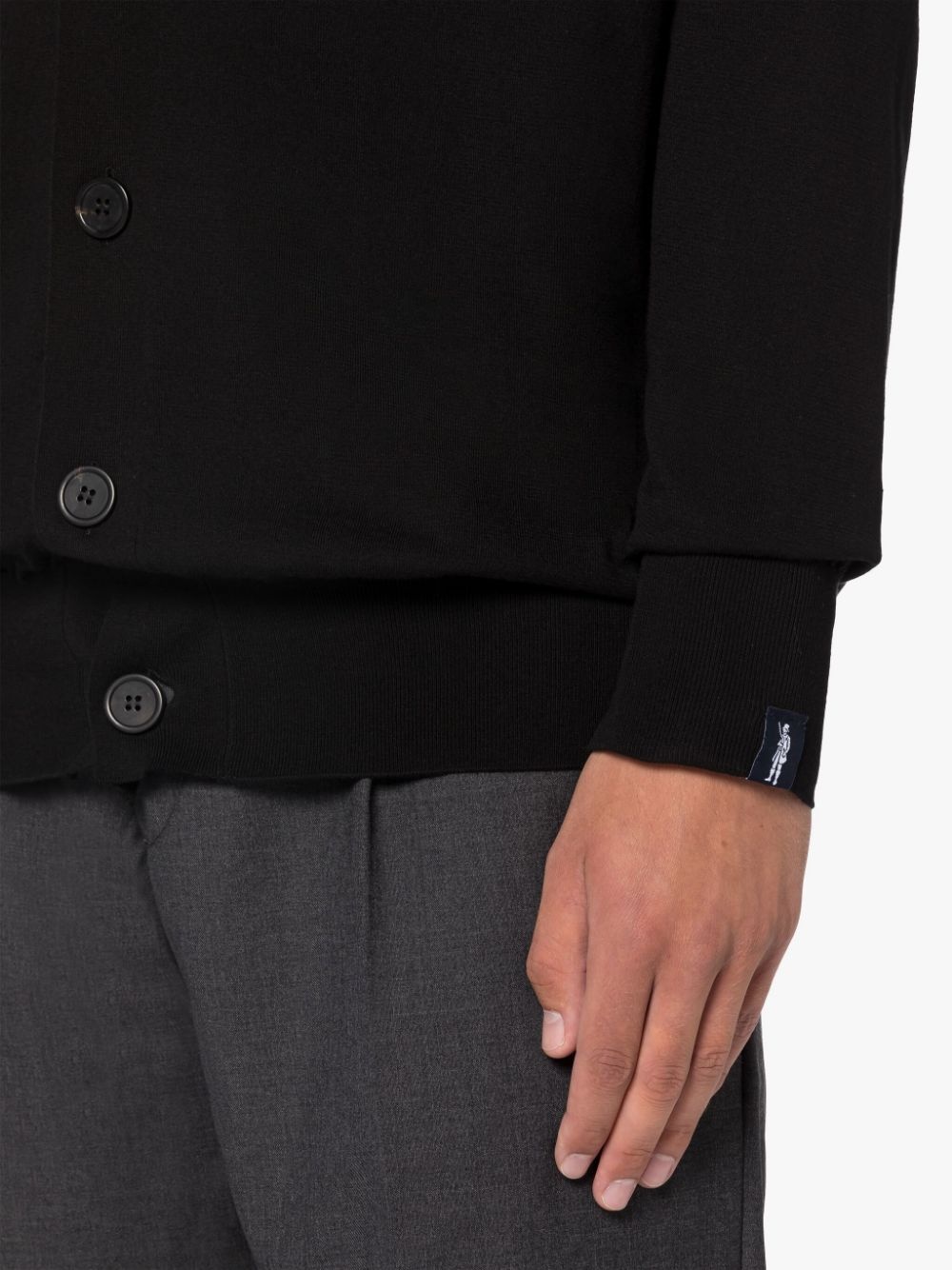 BLACK COTTON CARDIGAN - 6