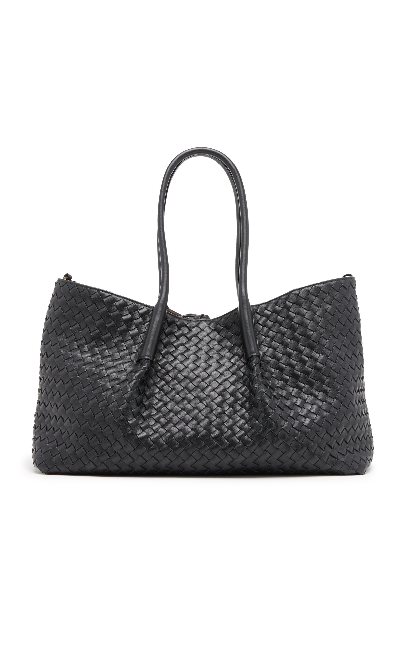 Bottega Veneta Reversible Intrecciato Leather Tote Bag black