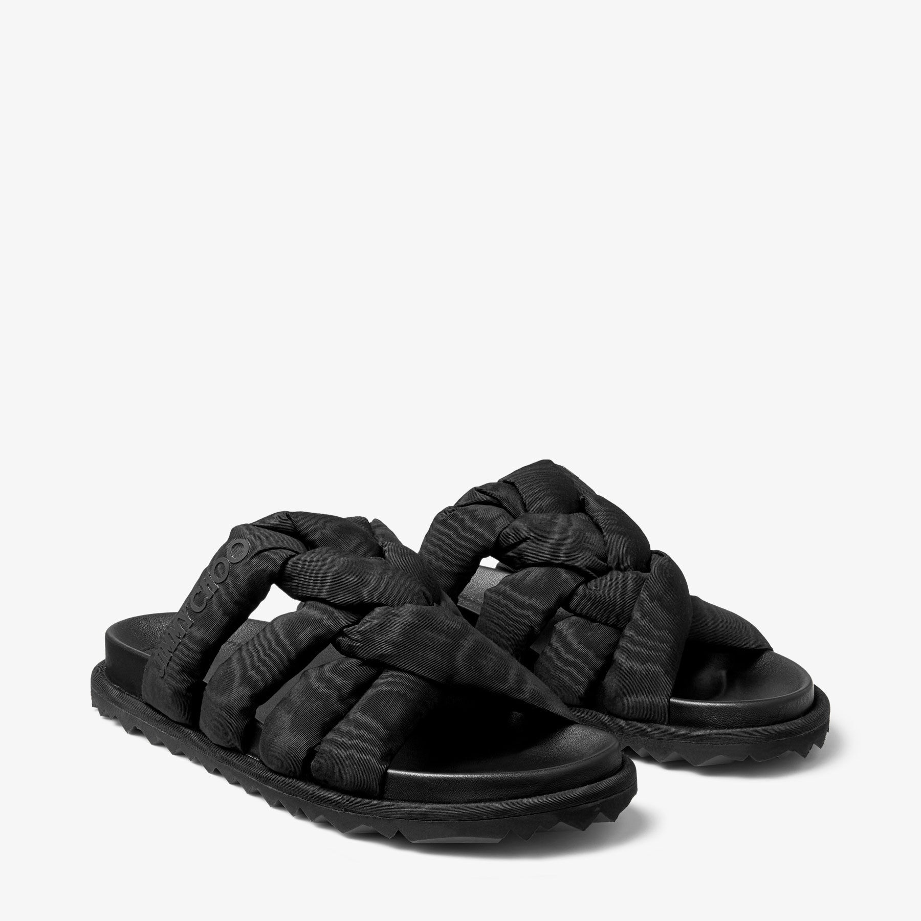 Kes Flat
Black Moire Fabric Flat Sandals - 2