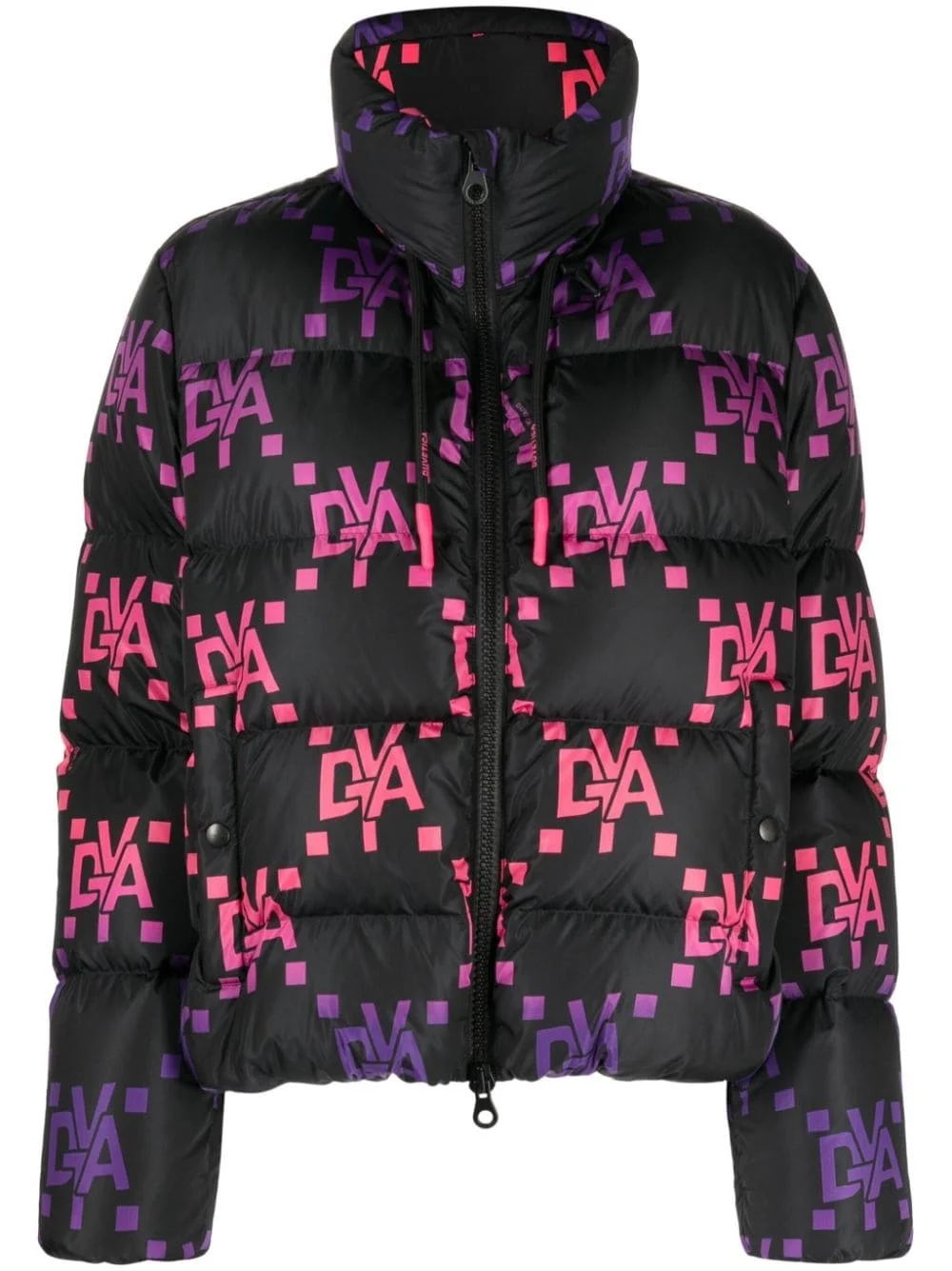 monogram-pattern quilted jacket - 1