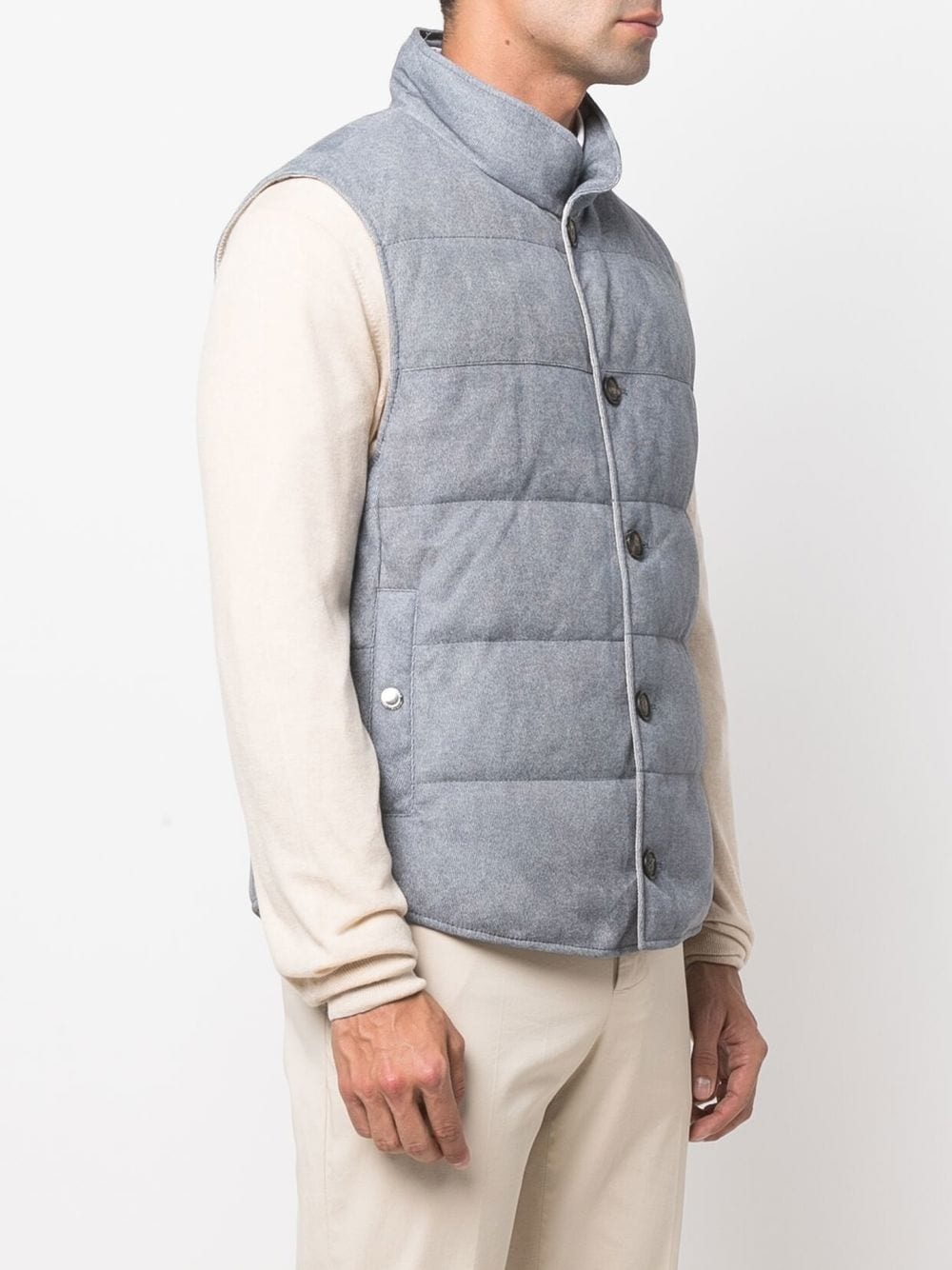 padded button-down gilet - 3