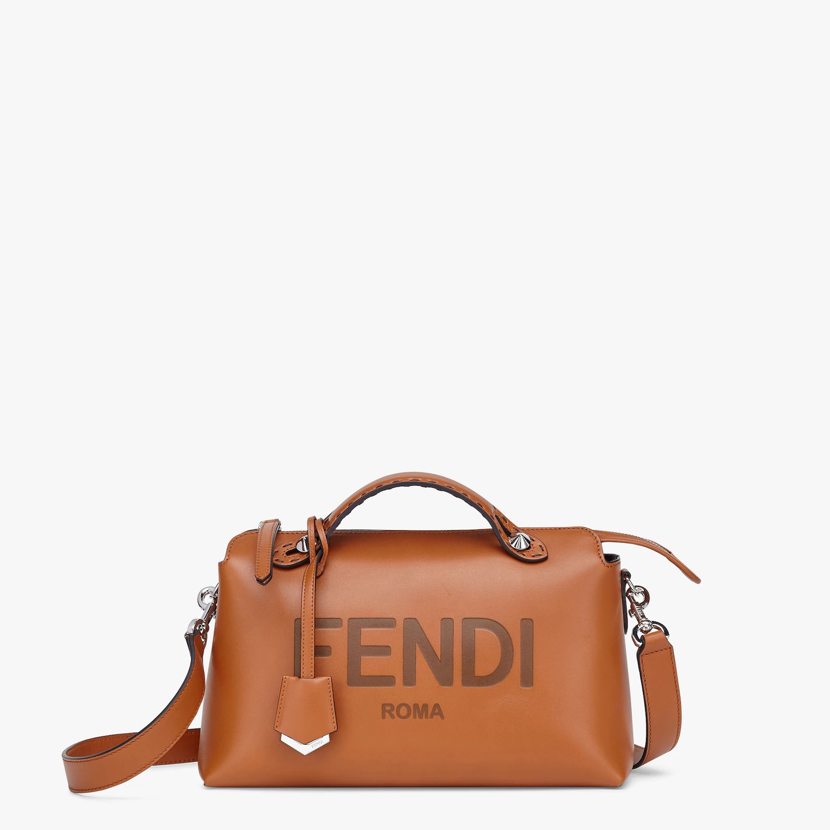 Brown leather Boston bag - 1