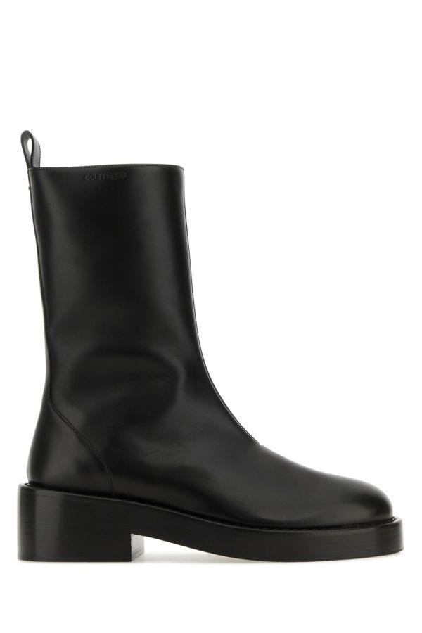 Courreges Woman Black Leather Ankle Boots - 1