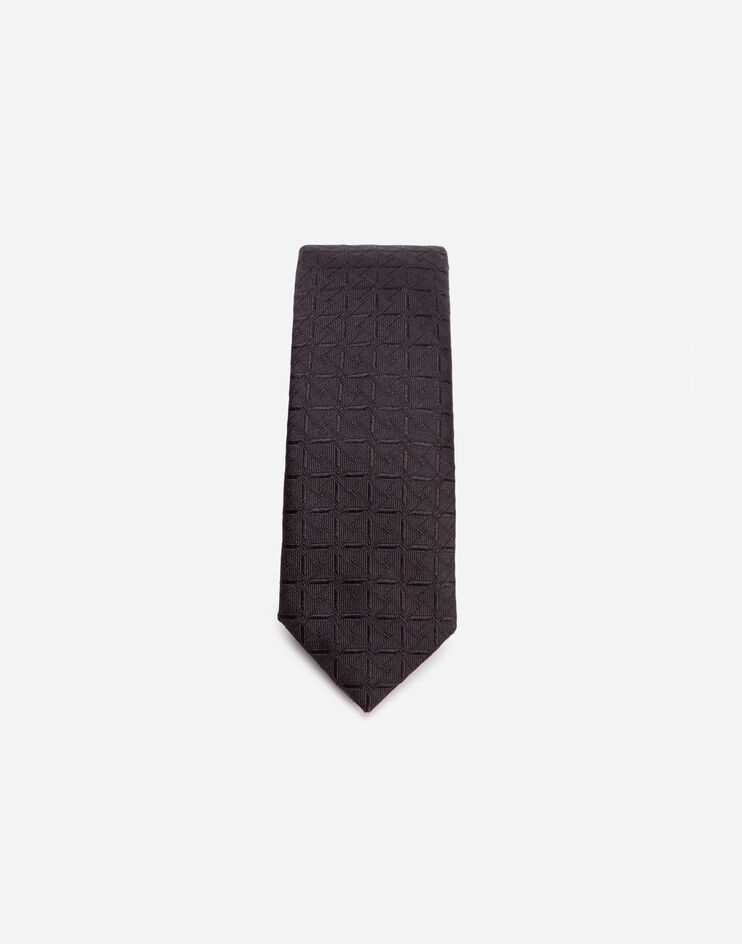 Tie-print silk jacquard blade tie (6 cm) - 2